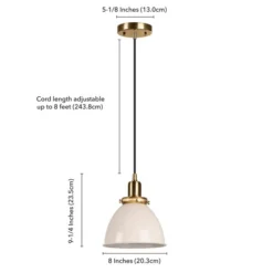 Madison 8" Wide Pendant With Metal Shade In Pearled White/Brass/Pearled White 14 Madison 8" Wide Pendant With Metal Shade In Pearled White/Brass/Pearled White -office furniture sale 13afe519fdbcaa2995f23bef26e4ab5401