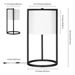 Peyton 22" Tall Asymmetric Table Lamp With Fabric Shade In Blackened Bronze/White -office furniture sale 13e6c066e4cbcccbcd5419be0bd5847c0a