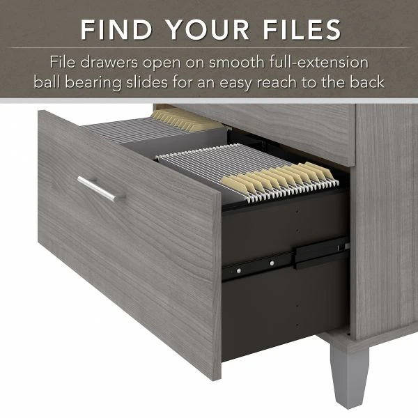 Bush Furniture Somerset 2 Drawer Lateral File Cabinet In Platinum Gray 7 Bush Furniture Somerset 2 Drawer Lateral File Cabinet In Platinum Gray - Image 7