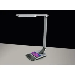 WorkPro LED USB Desk Lamp With Wireless Charger And Timer, 17-1/2"H, Brushed Metal/Gray -office furniture sale 13eca4b82f136aa4528dc810974cd6be37