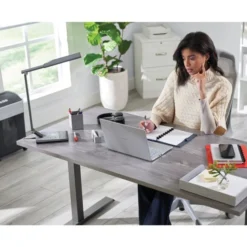 WorkPro LED USB Desk Lamp With Wireless Charger And Timer, 17-1/2"H, Brushed Metal/Gray -office furniture sale 13f8471201ef984b0521309a768f9986e2