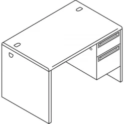 HON 38000 Series Right Pedestal Desk, 48" X 30" X 29.5", Mahogany/Charcoal -office furniture sale 140d09e83588a1e20c00153eef4b223833