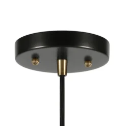 Madison 8" Wide Pendant With Metal Shade In Black/Brass/Black -office furniture sale 1432afea02a1f2bcb6db22b19fbb8ab638