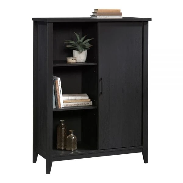 Sauder Summit Station 52"H Bookcase With Sliding Door, Raven Oak 6 Sauder Summit Station 52"H Bookcase With Sliding Door, Raven Oak - Image 6
