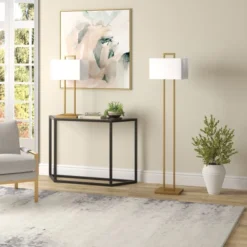 Adair 68" Tall Floor Lamp With Fabric Shade In Brass/White 10 Adair 68" Tall Floor Lamp With Fabric Shade In Brass/White -office furniture sale 148887c1712e17d041f59941b6496bbf99