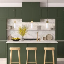 Lance 3.5" Wide Pendant With Glass Shade In Brass/White Milk -office furniture sale 14c6034b1ee5fa1d675a49d00b34ddb882