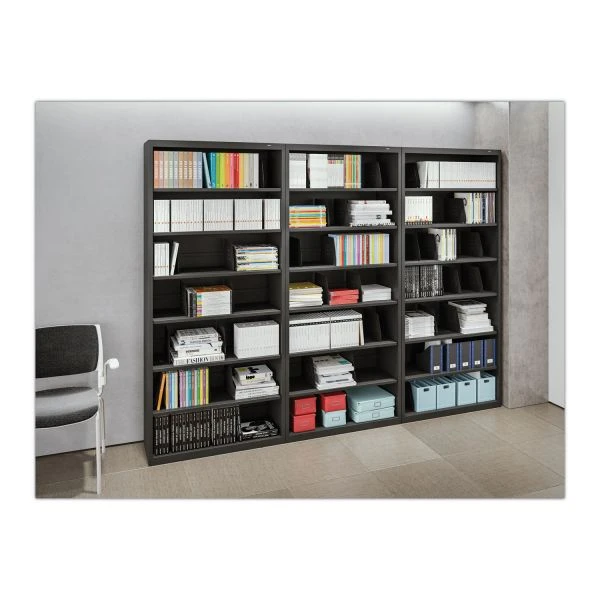 Tennsco Fixed Shelf Open-Format Lateral File For End-Tab Folders, 6 Legal/Letter File Shelves, Light Gray, 36" X 16.5" X 75.25" 2 Tennsco Fixed Shelf Open-Format Lateral File For End-Tab Folders, 6 Legal/Letter File Shelves, Light Gray, 36" X 16.5" X 75.25" - Image 2