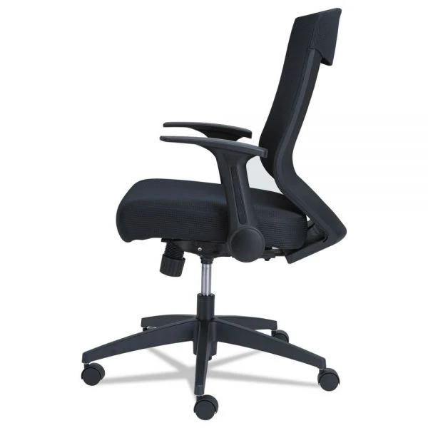 Alera EB-K Series Synchro Mid-Back Flip Arm Mesh-Chair, Supports Up To 250 Lbs., Black Seat/Black Back, Black Base 7 Alera EB-K Series Synchro Mid-Back Flip Arm Mesh-Chair, Supports Up To 250 Lbs., Black Seat/Black Back, Black Base - Image 7