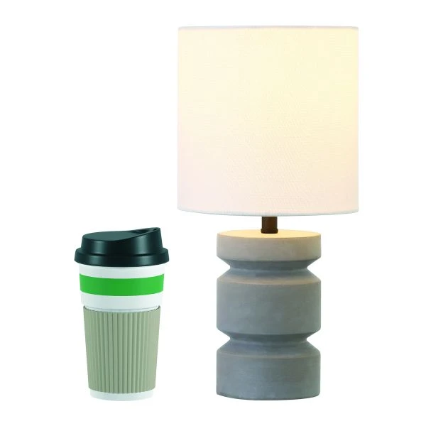 Reyna 13.5" Tall Mini Lamp With Fabric Shade In Concrete/White 7 Reyna 13.5" Tall Mini Lamp With Fabric Shade In Concrete/White - Image 7