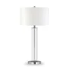 Harlow 29" Tall Table Lamp With Fabric Shade In Clear Glass/Polished Nickel/White
