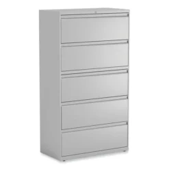 Alera Lateral File, 5 Legal/Letter/A4/A5-Size File Drawers, Light Gray, 36" X 18.63" X 67.63"
