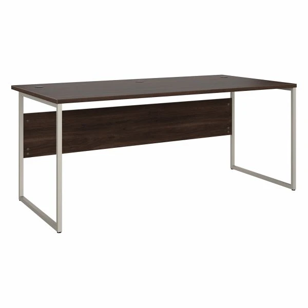 Bush Business Furniture Hybrid 72W X 36D Computer Table Desk With Metal Legs In Black Walnut 1 Bush Business Furniture Hybrid 72W X 36D Computer Table Desk With Metal Legs In Black Walnut