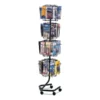 Safco Wire Rotary Display Racks, 32 Compartments, 15w X 15d X 60h, Charcoal