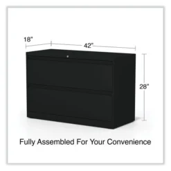 Alera Lateral File, 2 Legal/Letter-Size File Drawers, Black, 42" X 18.63" X 28" -office furniture sale 16515c4110c90ff0680edf3b19a5390395