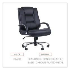 Alera Ravino Big/Tall High-Back Bonded Leather Chair, Headrest, Supports 450 Lb, 20.07" To 23.74" Seat, Black, Chrome Base 16 Alera Ravino Big/Tall High-Back Bonded Leather Chair, Headrest, Supports 450 Lb, 20.07" To 23.74" Seat, Black, Chrome Base -office furniture sale 168c751bc9853b2a354127a13549750ec0