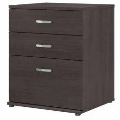 Bush Business Furniture Universal Floor Storage Cabinet With Drawers In Storm Gray