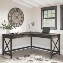 Bush Furniture Key West 60W L Shaped Desk In Dark Gray Hickory 9 Bush Furniture Key West 60W L Shaped Desk In Dark Gray Hickory -office furniture sale 174f28fe0f9070eafa81a2b6ab75dfc94c