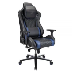 RS Gaming Davanti Faux Leather High-Back Gaming Chair, Black/Blue, BIFMA Certified