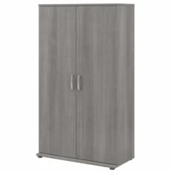 Bush Business Furniture Universal Tall Storage Cabinet With Doors And Shelves In Platinum Gray