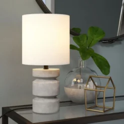 Reyna 13.5" Tall Mini Lamp With Fabric Shade In Concrete/White 10 Reyna 13.5" Tall Mini Lamp With Fabric Shade In Concrete/White -office furniture sale 1829549129dec0e53b4138bea05dfd019f