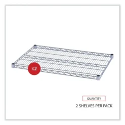 Alera Industrial Wire Shelving Extra Wire Shelves, 36w X 24d, Silver, 2 Shelves/Carton -office furniture sale 18526becadc7e1fb3e327b0cc939f72f83