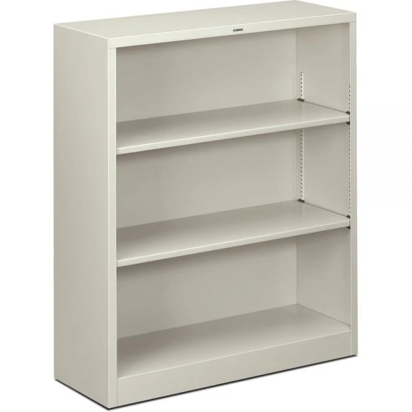 HON Metal Bookcase, Three-Shelf, 34.5w X 12.63d X 41h, Light Gray 3 HON Metal Bookcase, Three-Shelf, 34.5w X 12.63d X 41h, Light Gray - Image 3