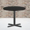 Stiles 36'' Round Black Laminate Table Top With 30'' X 30'' Table Height Base