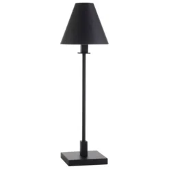 Clement 28" Tall Table Lamp With Metal Shade In Blackened Bronze/Blackened Bronze