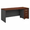 Bush Business Furniture Series C 72W X 30D Office Desk With Mobile File Cabinet In Hansen Cherry