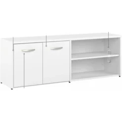 Bush Business Furniture Hybrid 72W X 30D Computer Table Desk With Storage And Mobile File Cabinet In White -office furniture sale 19344a497df3c685b508e876363cf564dd