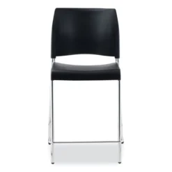 NPS Cafetorium Counter Height Stool, Supports Up To 300 Lb, 24" Seat Height, Black Seat/Back, Chrome Base, Ships In 1-3 Bus Days -office furniture sale 194cfe17e8b51c49ee40c9e54d072532a0