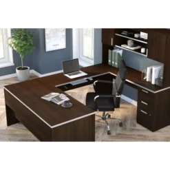 Bestar Ridgeley U-shaped Desk In Dark Chocolate -office furniture sale 196cf1363860d0a8e0e68a628fbe7578aa