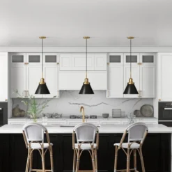 Zeno 12" Wide Pendant With Metal Shade In Brushed Brass/Blackened Bronze -office furniture sale 1989a7622514cf2143a7c42053a3575922