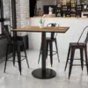 Stiles 42'' Square Walnut Laminate Table Top With 24'' Round Bar Height Table Base