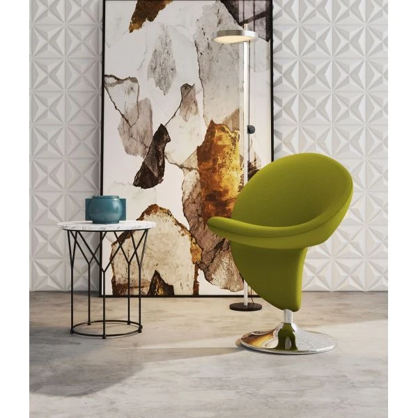 Curl Swivel Accent Chair In Green And Polished Chrome 2 Curl Swivel Accent Chair In Green And Polished Chrome - Image 2