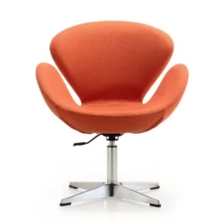 Raspberry Adjustable Swivel Chair In Orange And Polished Chrome (Set Of 2) -office furniture sale 19b3b4a5cdb4a02f7cd4132d7cf7b6c3d0
