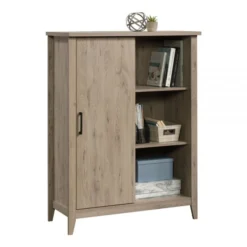 Sauder Summit Station 52"H Bookcase With Sliding Door, Laurel Oak -office furniture sale 19b9d1b9db964b465f0cab9548b52654e5