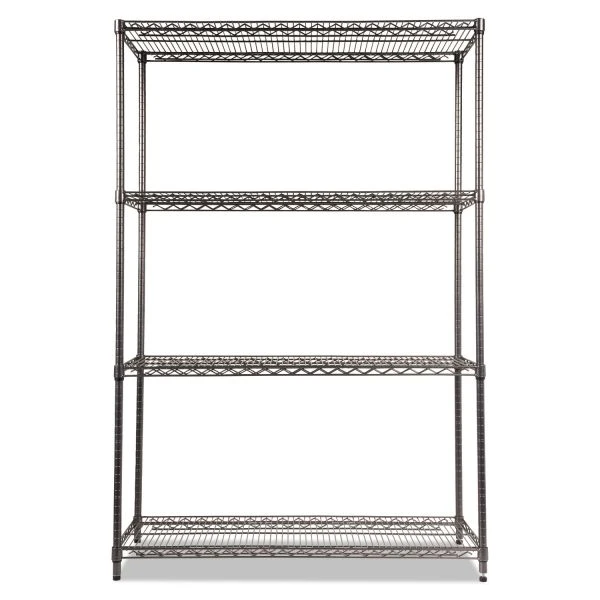 Alera Wire Shelving Starter Kit, Four-Shelf, 48w X 18d X 72h, Black Anthracite 2 Alera Wire Shelving Starter Kit, Four-Shelf, 48w X 18d X 72h, Black Anthracite - Image 2