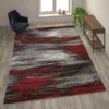 Rylan Collection 8' X 10' Red Scraped Design Area Rug - Olefin Rug With Jute Backing - Living Room, Bedroom, Entryway