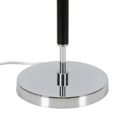 Simone 25" Tall 2-Light Table Lamp With Fabric Shade In Black/Polished Nickel/White -office furniture sale 1a72593e89dec6a11a8e7e137541b67d69