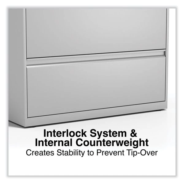 Alera Lateral File, 4 Legal/Letter-Size File Drawers, Light Gray, 36" X 18.63" X 52.5" 4 Alera Lateral File, 4 Legal/Letter-Size File Drawers, Light Gray, 36" X 18.63" X 52.5" - Image 4