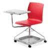 NPS CoGo Mobile Tablet Chair, Supports Up To 440 Lb, 18.75" Seat Height, Red Seat/Back, Chrome Frame, Ships In 1-3 Business Days