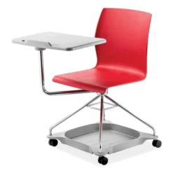 NPS CoGo Mobile Tablet Chair, Supports Up To 440 Lb, 18.75" Seat Height, Red Seat/Back, Chrome Frame, Ships In 1-3 Business Days
