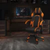 X40 Gaming Chair Racing Ergonomic Computer Chair With Fully Reclining Back/Arms, Slide-Out Footrest, Massaging Lumbar - Black/Orange