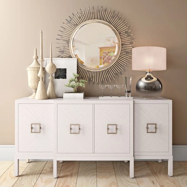 Laelia 24.75" Tall Table Lamp With Fabric Shade In Chrome Glass/White 7 Laelia 24.75" Tall Table Lamp With Fabric Shade In Chrome Glass/White - Image 7