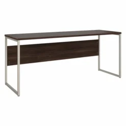 Bush Business Furniture Hybrid 72W X 24D Computer Table Desk With Metal Legs In Black Walnut
