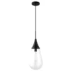 Ambrose 8.63" Wide Pendant With Glass Shade In Blackened Bronze/Clear