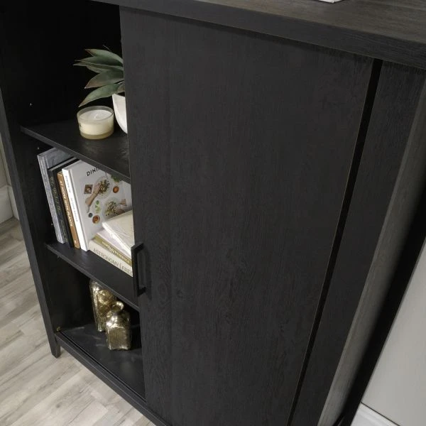 Sauder Summit Station 52"H Bookcase With Sliding Door, Raven Oak 8 Sauder Summit Station 52"H Bookcase With Sliding Door, Raven Oak - Image 8