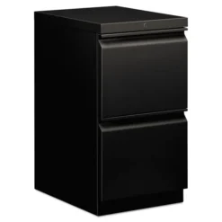 HON Brigade Mobile Pedestal, Left Or Right, 2 Letter-Size File Drawers, Black, 15" X 19.88" X 28"
