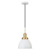 Madison 12" Wide Pendant With Metal Shade In White/Brass/White